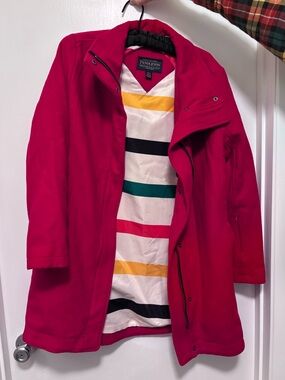 Pendleton Women's Bright Cherry Red Wool Coat Lined Winter Fall / Size Small